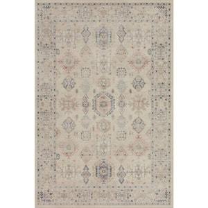 Hathaway Beige/Multi 2 ft. x 5 ft. Traditional Distressed Printed Area Rug