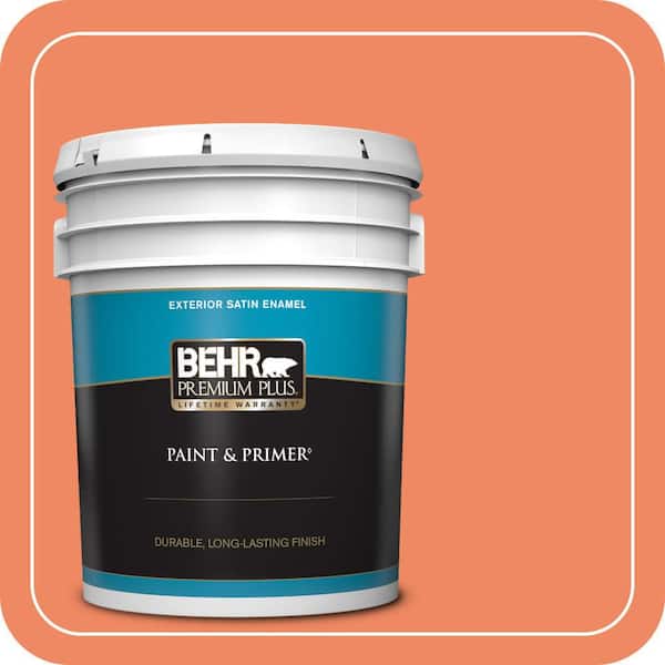 BEHR PREMIUM PLUS 5 gal. #P190-5 Orioles Satin Enamel Exterior Paint & Primer