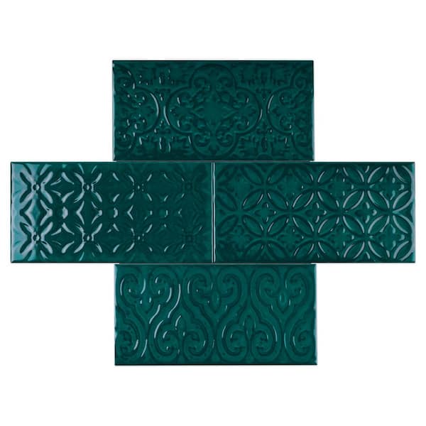 MOLOVO Zurbaran Zafiro 4.73 in. X 9.45 in. Polished Ceramic Subway
