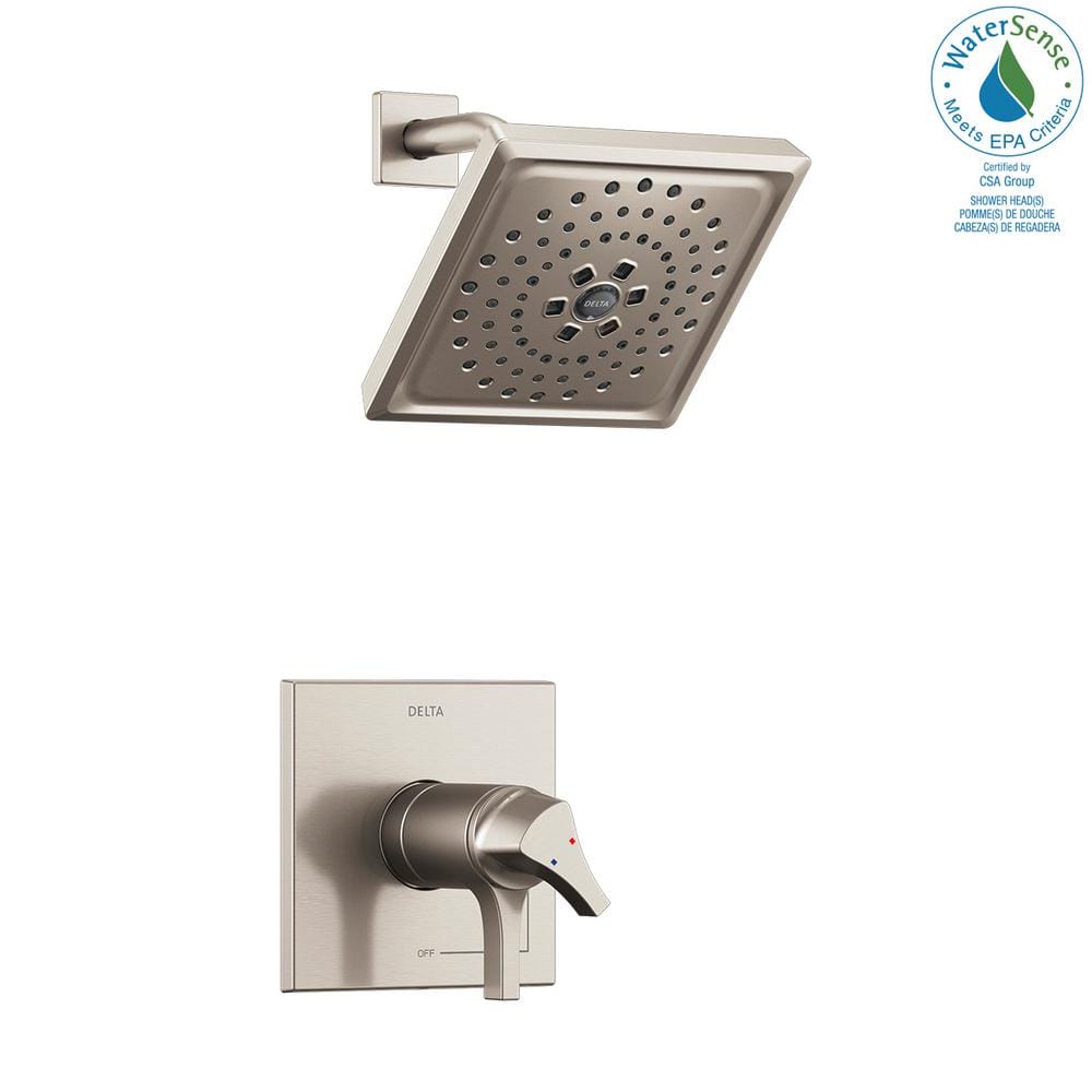 Zura TempAssure 1-Handle Shower Faucet Trim Kit with H2Okinetic Spray in Stainless (Valve Not Included) price history on PriceWatchPro
