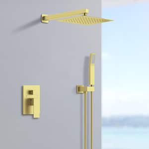 Single Handle 1 -Spray Shower Faucet 2.2 GPM with Pressure Balance Anti Scald in Brushed Gold