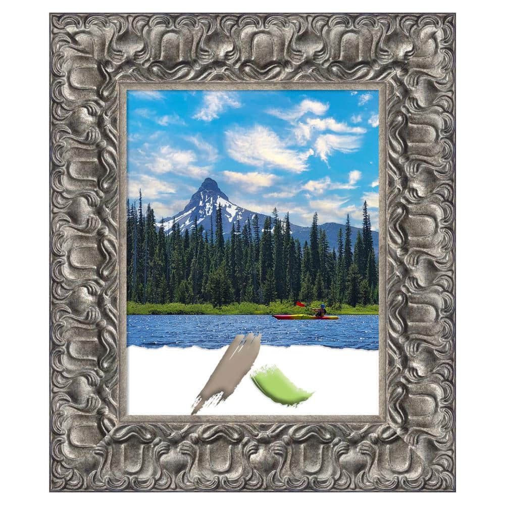 Antiqued Silver Luxor Wood Ornate Picture Frame