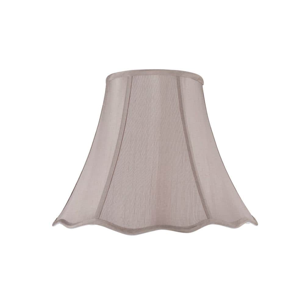 Taupe Faux Silk Bell Lamp Shade with Spider Fitter