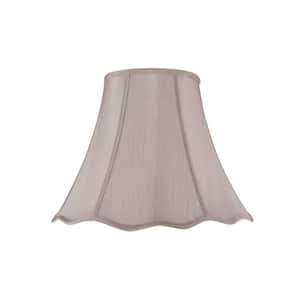 12 in. x 9.5 in. Taupe Scallop Bell Lamp Shade