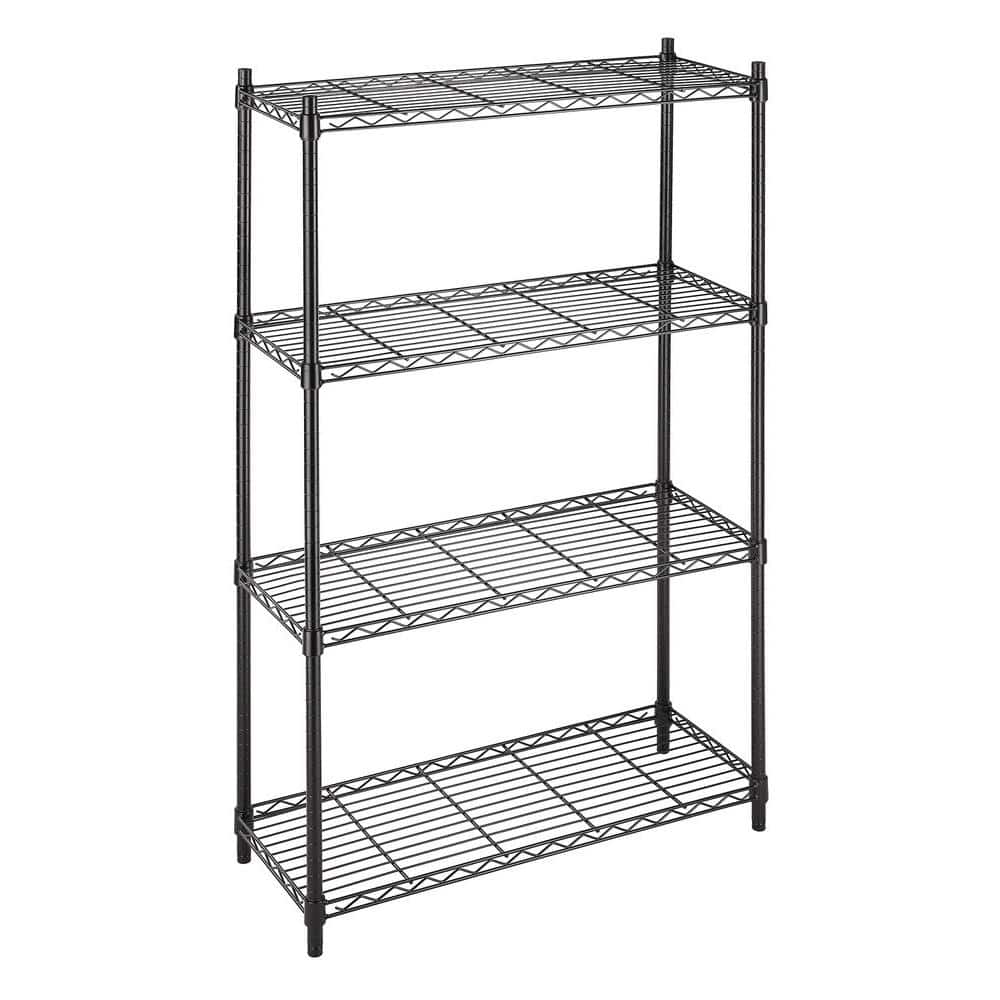 Whitmor Deluxe Rack Collection Black 4, Wire Shelving Decorating Ideas
