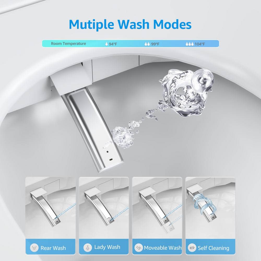 White Ceramic Electric Smart Bidet Toilet with Heated Seat