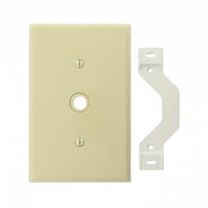 1-Gang Midway 0.406 in. Hole Device Telephone/Cable Wall Plate, Ivory