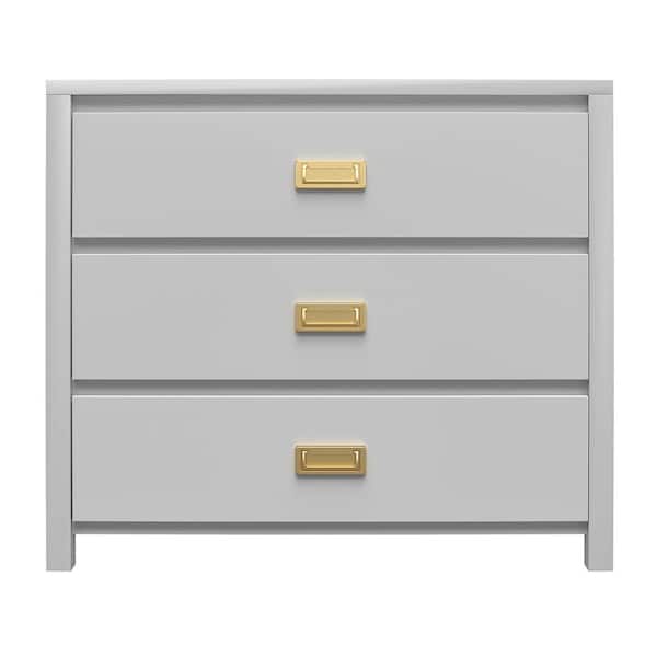 Little Seeds Monarch Hill 31.5 in. H x 35.75 in. W x 19.69 in. D Haven 3-Drawer Dove Grey Dresser