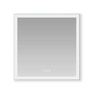 35 in. W x 35 in. H Medium Frameless Rectangular Anti-Fog Wall Bathroom Vanity Mirror in Silver