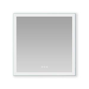 35 in. W x 35 in. H Large Frameless Rectangular Anti-Fog Wall Bathroom Vanity Mirror in Silver