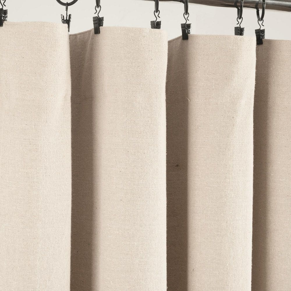 Linen Button Blackout Pleated Window Curtain Panel 40x84
