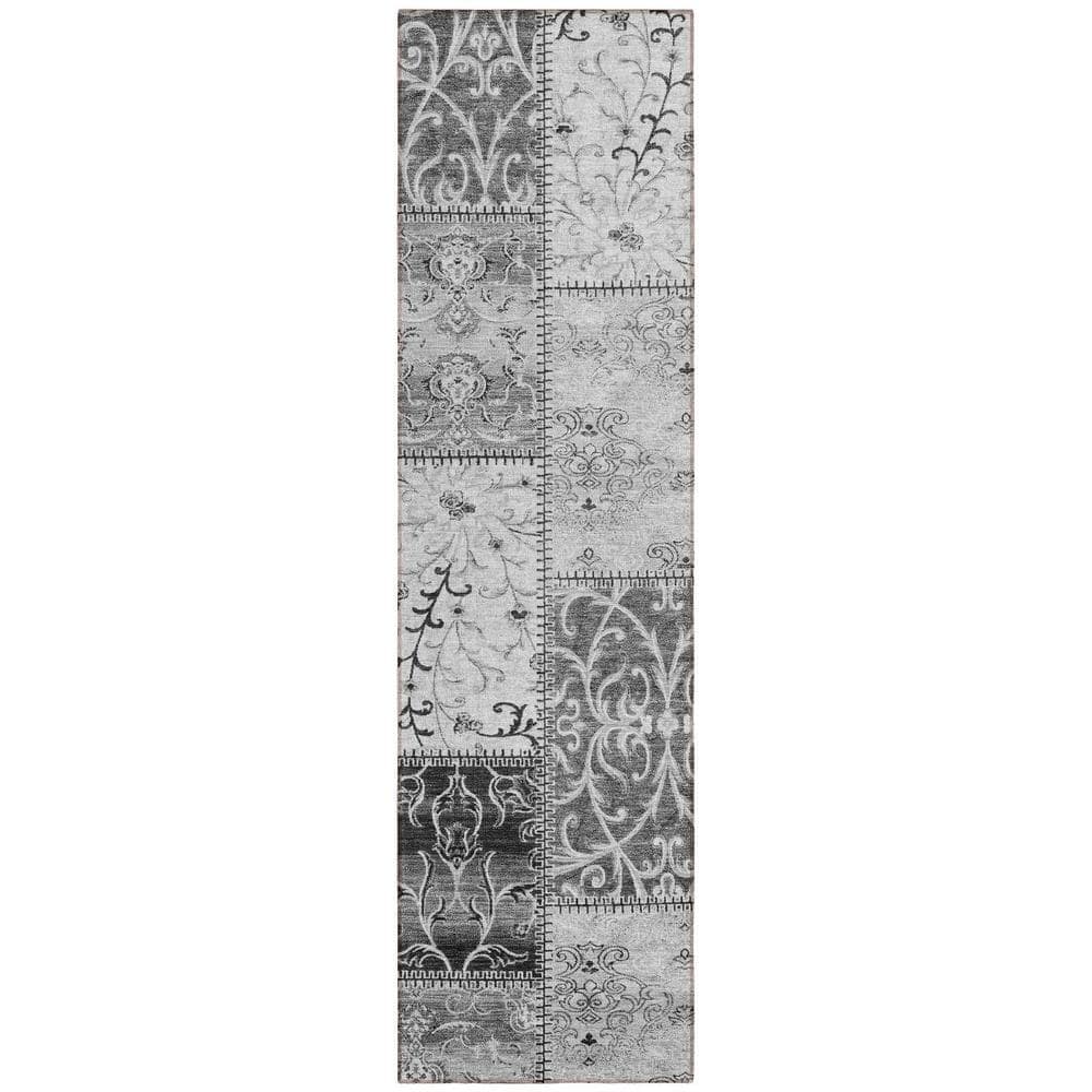 Gray 2 ft. x 8 ft. Woven Plaid Runner Indoor/Outdoor Area Rug price history on PriceWatchPro