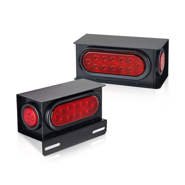 Trailer Lights, 10-30V LED Kit w/ Stop Brake Turn Tail Clearance (Side) Lamp, Left/Right Waterproof Lighting Kit(Cable)