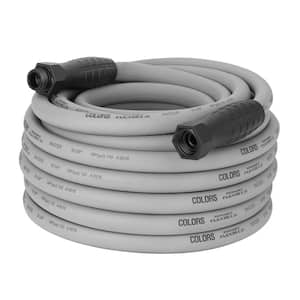 Colors Series 5/8 in. x 75 ft. 3/4 in. 11-1/2 GHT Fittings Garden Hose with SwivelGrip in Slate Grey