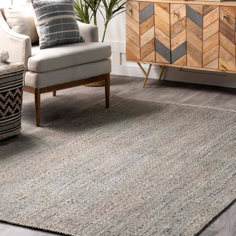 Handmade Gray Jute Flat Woven Area Rug, 3' x 5'