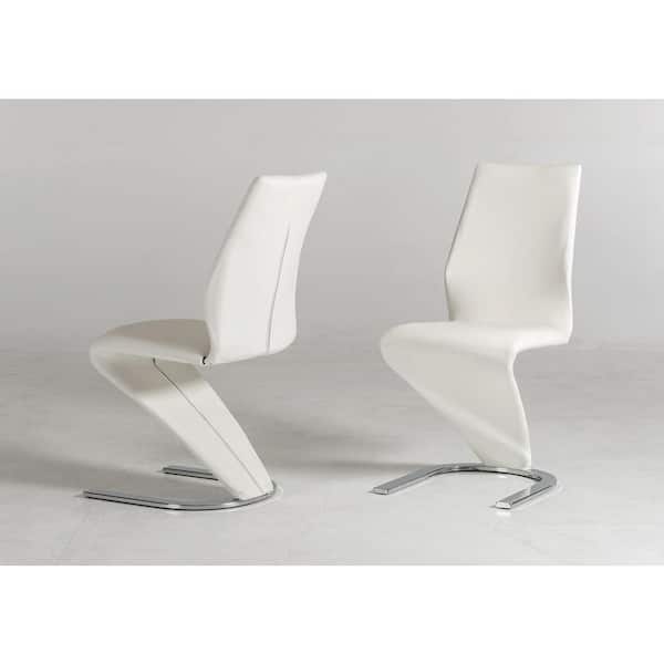 Penn White Leatherette Dining Chair (Set of 2)