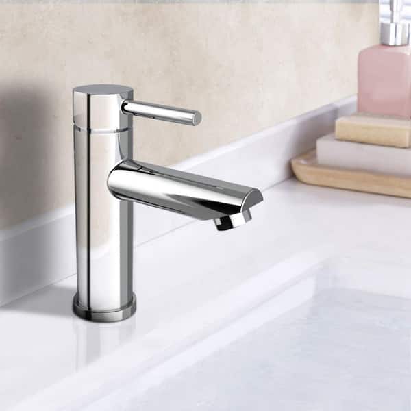 Low Arc Spout Single Handle Single Hole Bathroom Faucet in Chrome