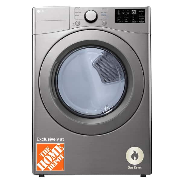 7.4 cu. ft. Ultra Large Capacity Vented Stackable Gas Dryer with Sensor Dry in Graphite Steel