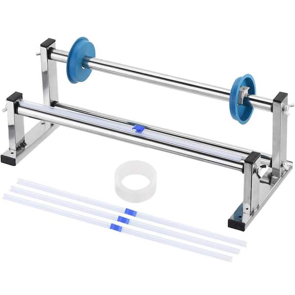 17lb. Capacity 20.28 x 7.99 x 2.32 in. Stainless Steel Stretch Wrap Dispenser w/ 4 Film Slide Cutters for 15.7in. W Wrap