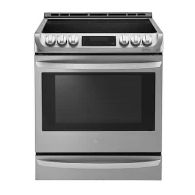 LG Electronics 6.3 cu. ft. Slide-In Electric Range with ProBake Convection Oven, Self Clean and EasyClean in Stainless Steel 6.3 cu. ft. Slide-In Electric Range with ProBake Convection Oven, Self Clean and EasyClean in Stainless Steel
