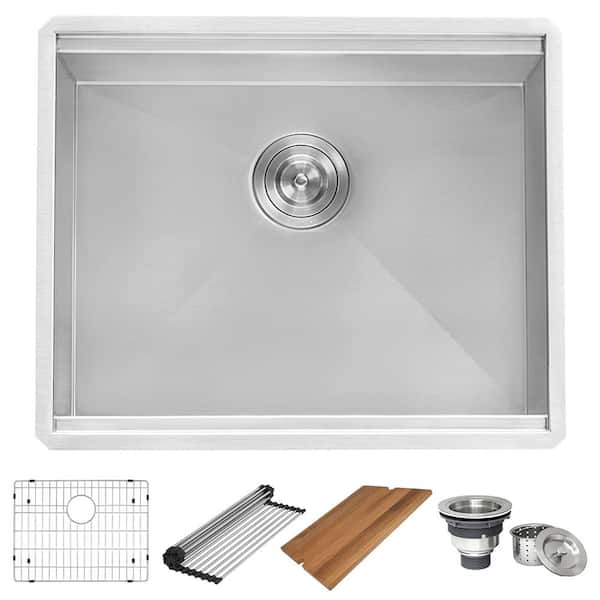 Ruvati Alto 23x19x13 Undermount 16-Gauge Stainless Steel Utility Workstation Sink