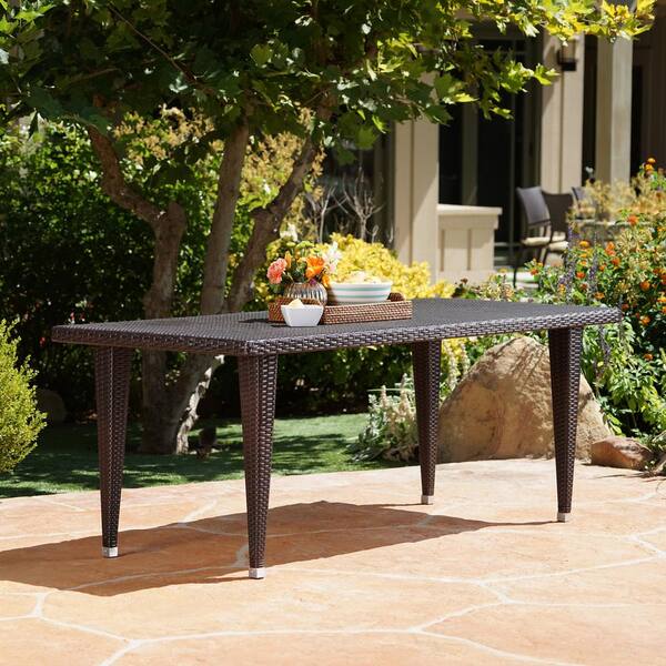 brown plastic garden table