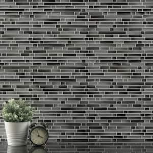 Stormy Tide 12 in. x 11.75 in. x 8 mm Interlocking Mixed Glass Mosaic Tile (9.8 sq. ft. / case)