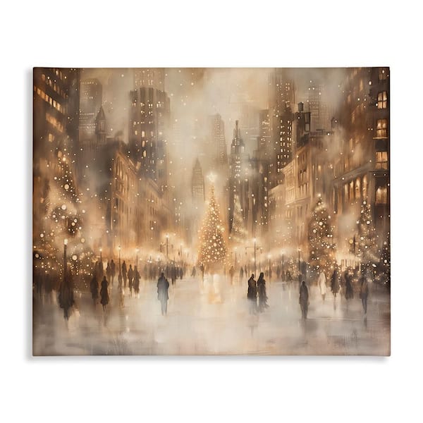 Christmas in New York by Arlington Prints 1-Piece Unframed Graphic Country Art Print 36 in. x 48 in.
