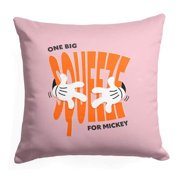 THE NORTHWEST GROUP Disney Mickey Mouse Squeeze Mickey 18 x 18 Printed Multicolor Throw Pillow