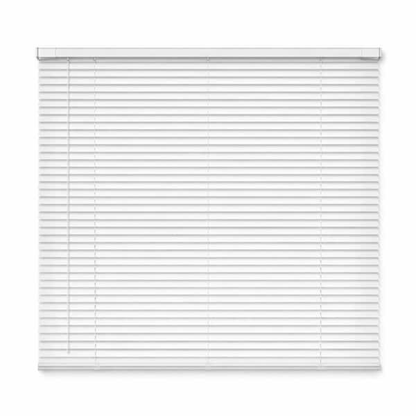 White Cordless Light-Filtering No-Tools No-Drill Window Vinyl Blinds with 1 in. Slats - 31 in. W x 36 in. L