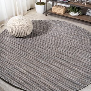 JONATHAN Y Finn Modern Farmhouse Pinstripe Dary Gray/Blue 8 ft. x 10 ft ...