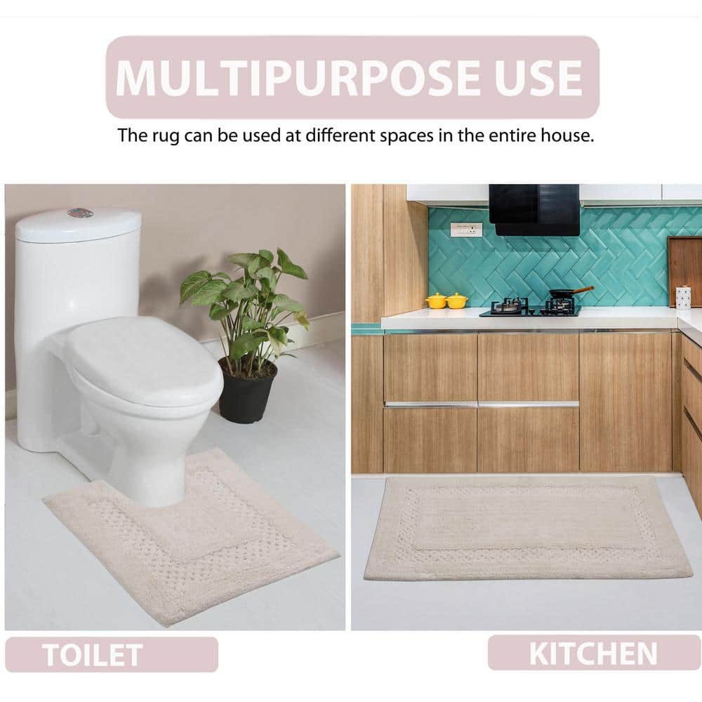 Ivory Cotton Tufted 2-Piece Bath Rug Set