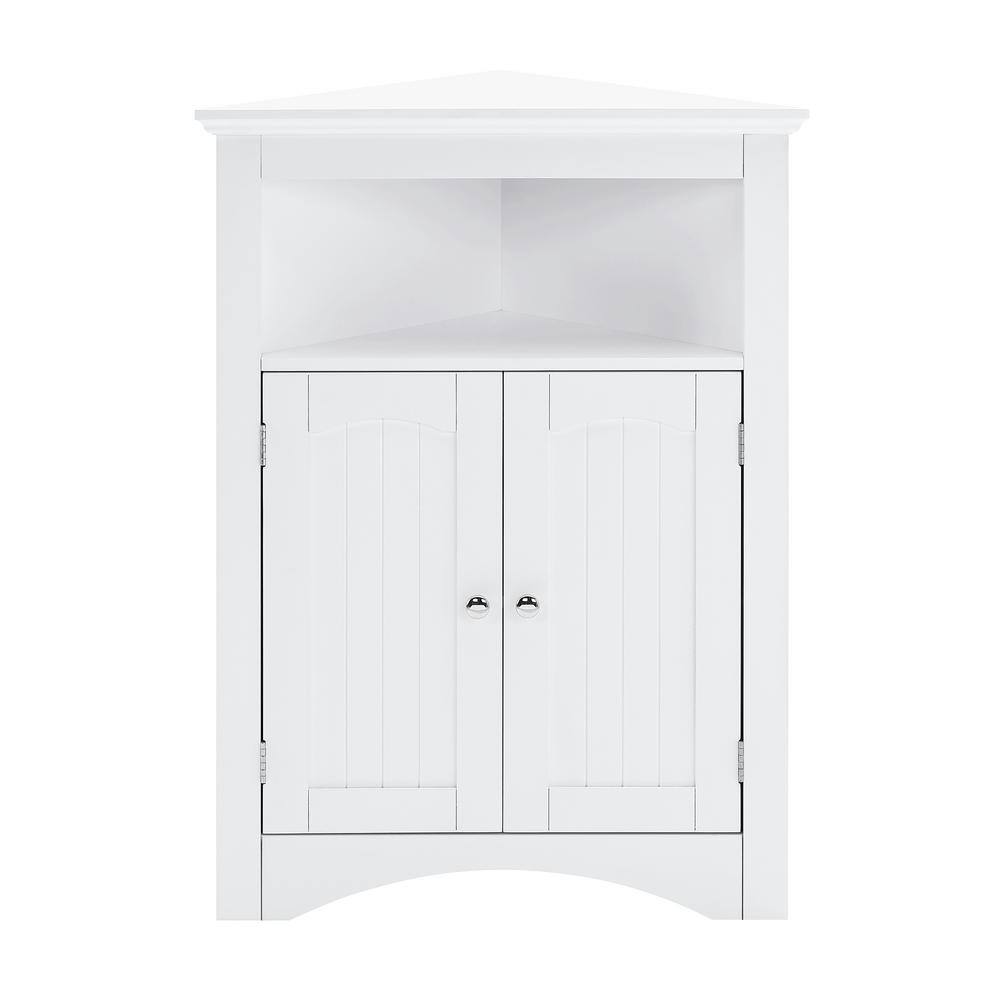24.33 in. W x 12.2 in. D x 32.28 in. H White Corner Linen Cabinet with Door