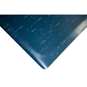 Marbleized Tile Top Anti-fatigue Mat 2 ft. x 4 ft. x 1/2 in. Blue Commercial Mat