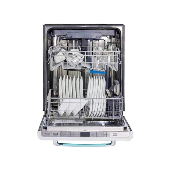 Classic Retro 24 in. in Ocean Mist Turquoise Top Control Dishwasher with Stainless Steel Tub and 3rd Rack