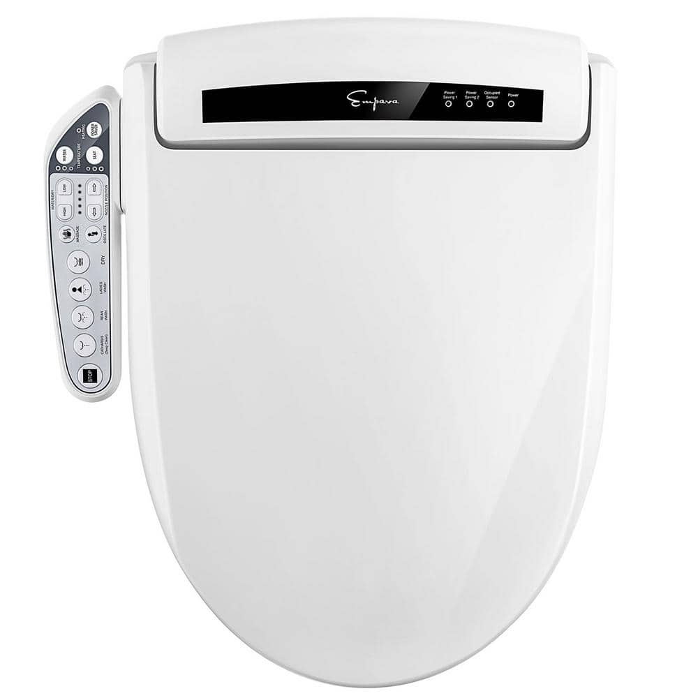 Glossy White Electric Elongated Bidet Toilet Seat