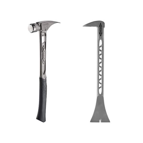 Stiletto 15 oz. TiBone Smooth Face with Curved Handle with 8.5 in. Titanium Trimbar (2-Piece)
