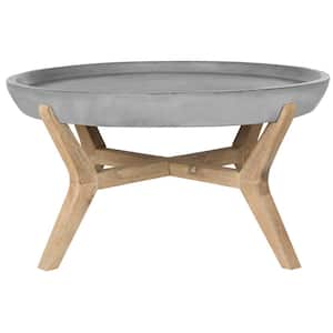 Wynn Dark Gray Round Stone Indoor/Outdoor Coffee Table