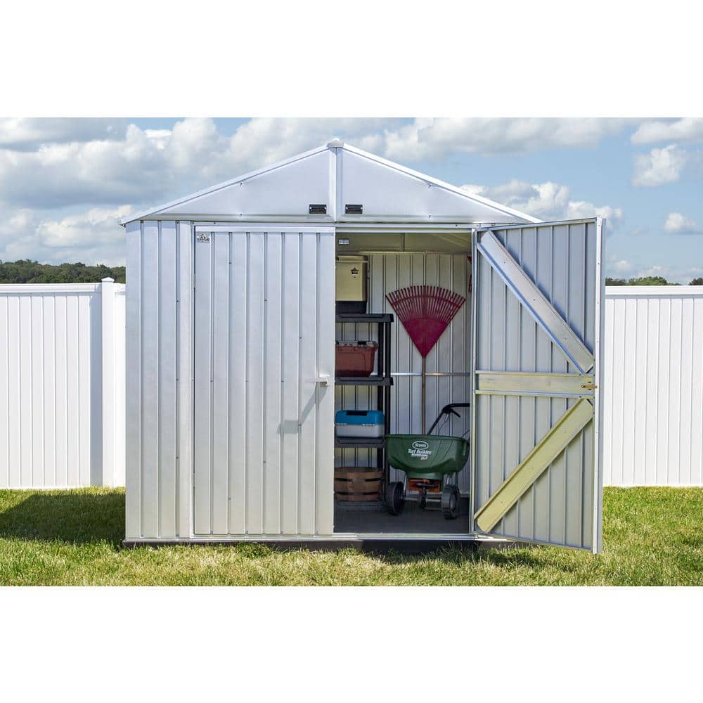 Elite 8' x 6' Silver Galvalume Steel Storage Shed Kit