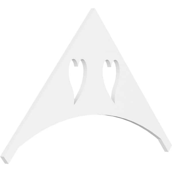 Ekena Millwork 1 in. x 48 in. x 28 in. (14/12) Pitch Winston Gable Pediment Architectural Grade PVC Moulding