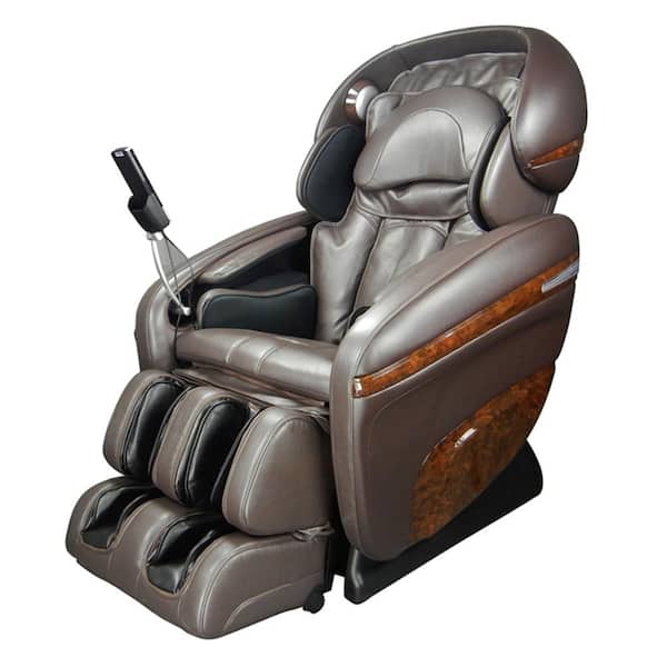 TITAN Pro Dreamer Series Brown Faux Leather Reclining Massage Chair with 3D S-Track, Built-in MP3 Speakers, and Foot Rollers