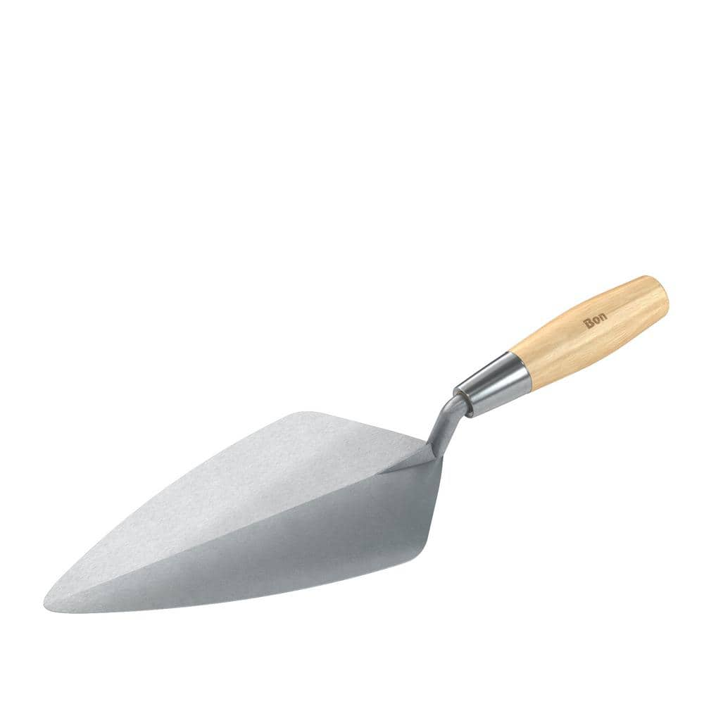 Bon Tool 11 in. Keystone Forged Steel Narrow London Masonry Brick Trowel with Wood Handle