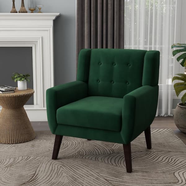 Uixe Retro Green Velvet Upholstery Arm Chair (Set of 1)