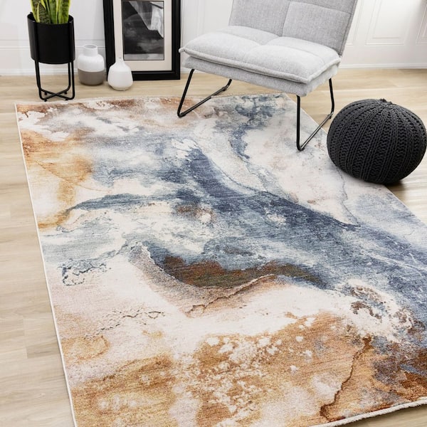 Orenda Collections 5 ft. x 8 ft. White Organic Indoor Area Rug