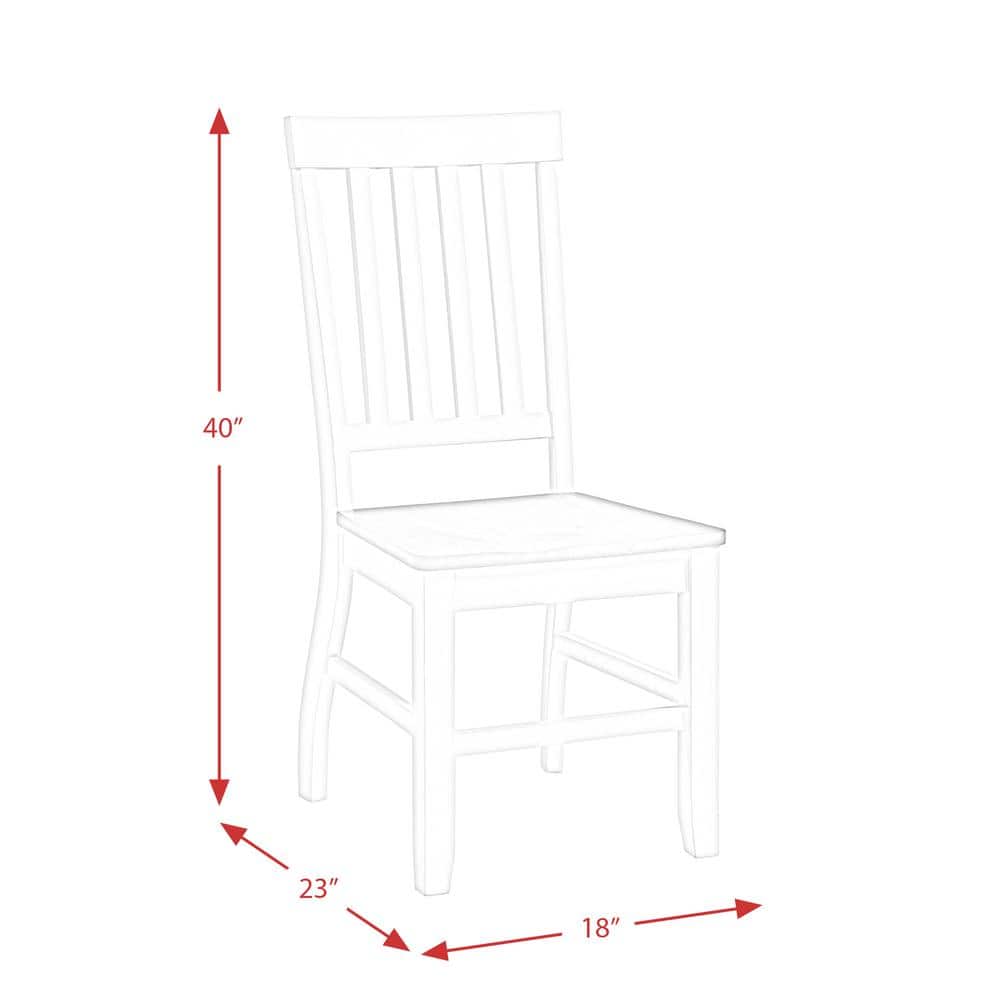 Gray and White Wooden Slat Back Side Chair