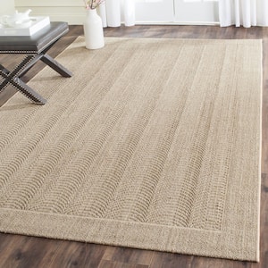 Palm Beach Desert Sand 6 ft. x 9 ft. Border Solid Area Rug