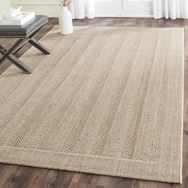 Palm Beach Desert Sand 6 ft. x 9 ft. Border Solid Area Rug