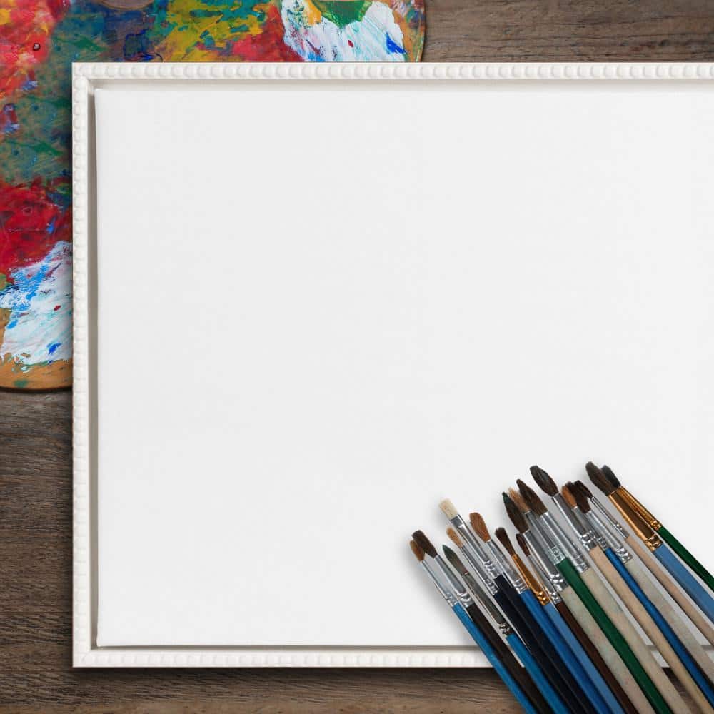 White Beaded Framed Canvas for DIY Art, 22"x22"