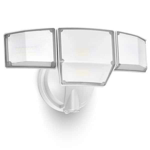 LUTEC 475-Watts equivalent 9000-lumens 320° Black Non Motion Sensing Dusk to Dawn Integrated LED Flood Light