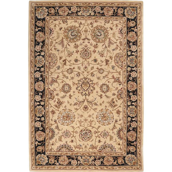 Nourison 2000 Beige 4 ft. x 6 ft. Bordered Traditional Area Rug